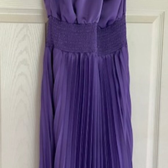 NWT Purple Ramy Brook Arina Halter Neck Pleated Maxi Dress size 8 - Picture 6 of 9